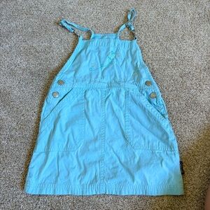 Vintage 90s Y2K Girls Blue Cherokee Overall Dress Size 6X Butterfly Embroidered
